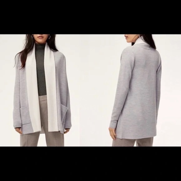 Aritzia babaton beekman cardigan open front fine Merino Wool Knit sz xs - Picture 1 of 8
